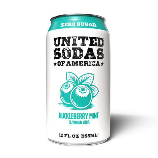 HUCKLEBERRY MINT – United Sodas of America Zero Sugar Soda – 12 oz Cans (12-Pack)