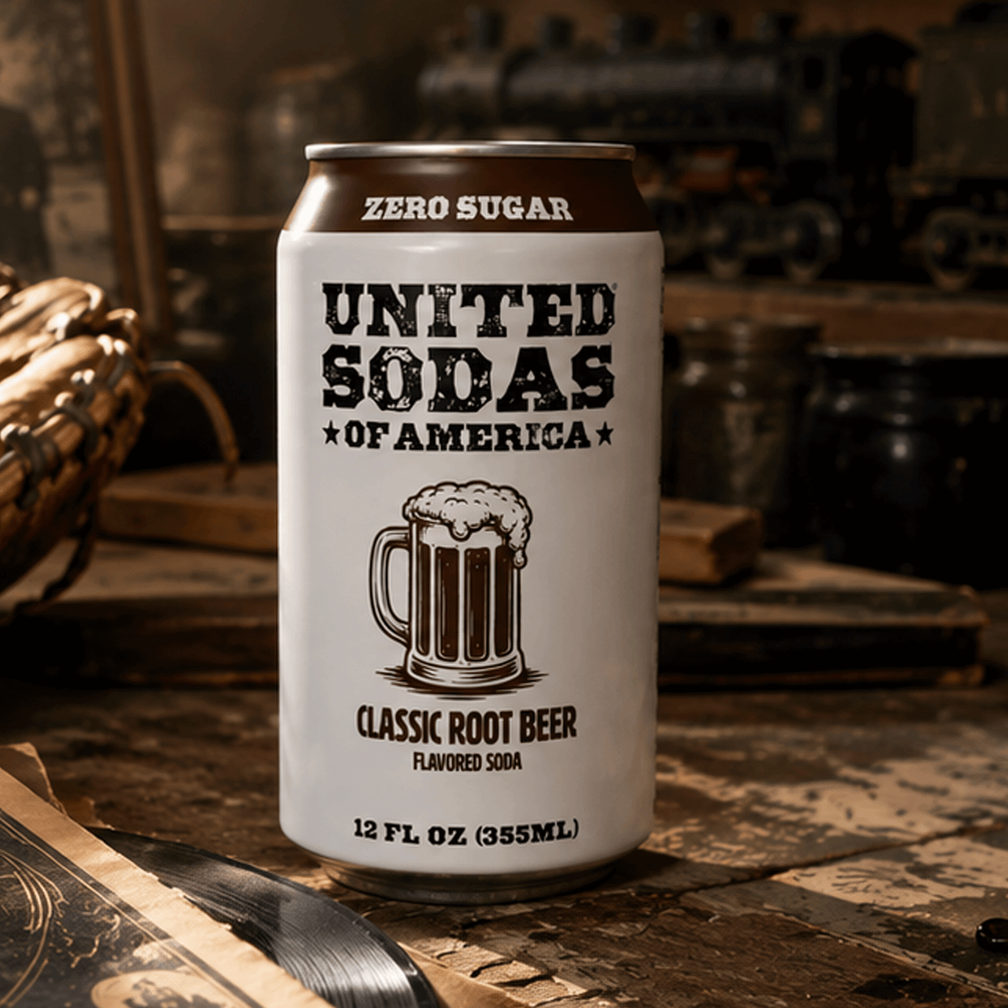 CLASSIC ROOT BEER - United Sodas of America Zero Sugar Soda – 12 oz Cans (12-Pack)