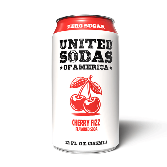 CHERRY FIZZ - United Sodas of America Zero Sugar Soda – 12 oz Cans (12-Pack)