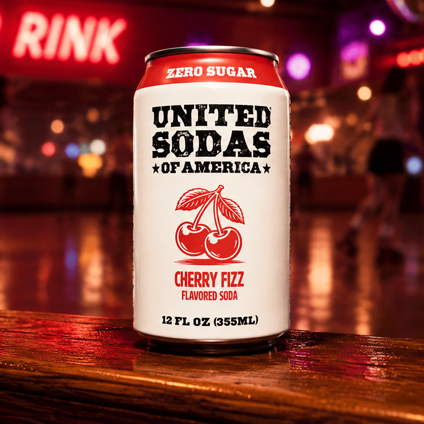 CHERRY FIZZ - United Sodas of America Zero Sugar Soda – 12 oz Cans (12-Pack)