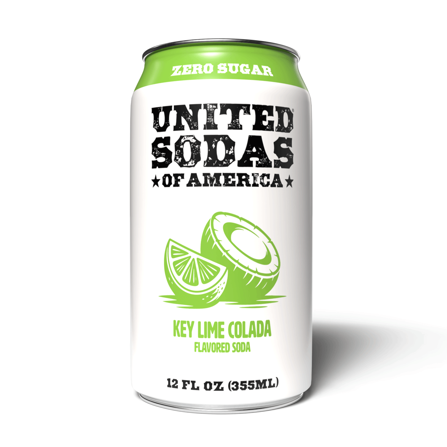 KEY LIME COLADA - United Sodas of America Zero Sugar Soda – 12 oz Cans (12-Pack)