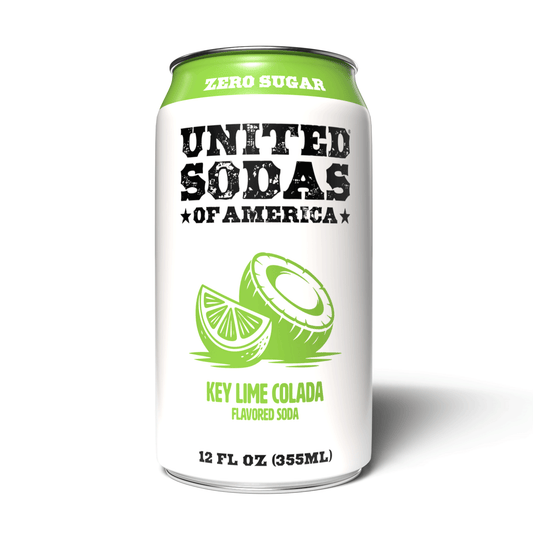 KEY LIME COLADA - United Sodas of America Zero Sugar Soda – 12 oz Cans (12-Pack)