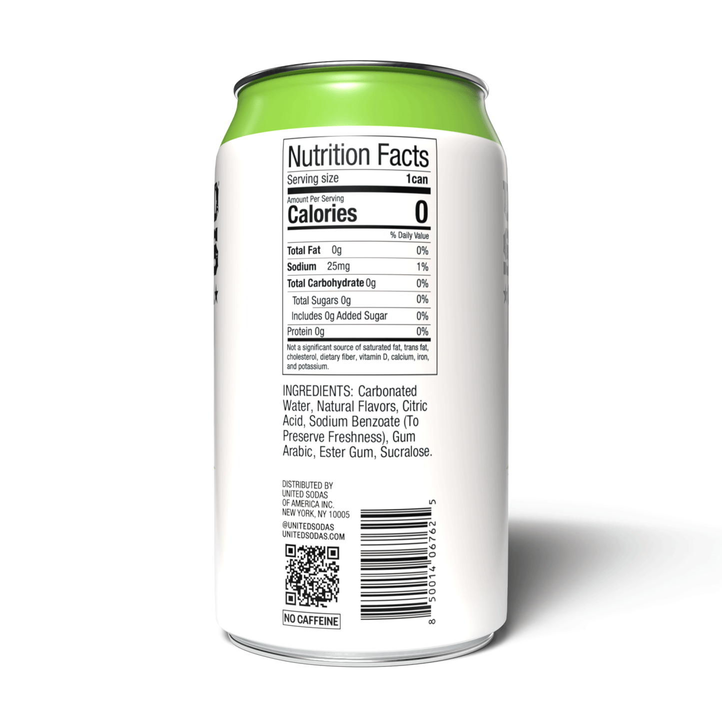 KEY LIME COLADA - United Sodas of America Zero Sugar Soda – 12 oz Cans (12-Pack)
