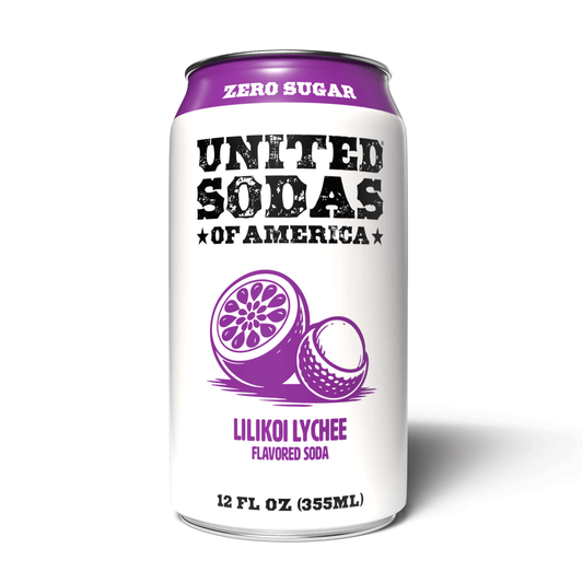 LILIKOI LYCHEE - United Sodas of America Zero Sugar Soda – 12 oz Cans (12-Pack)