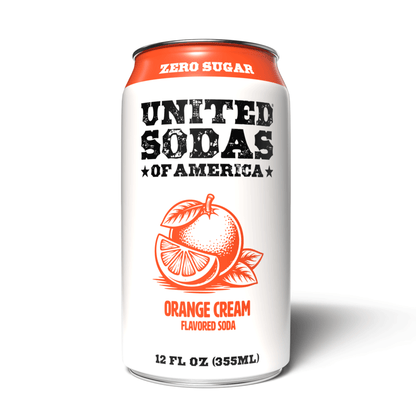 ORANGE CREAM - United Sodas of America Zero Sugar Soda – 12 oz Cans (12-Pack)