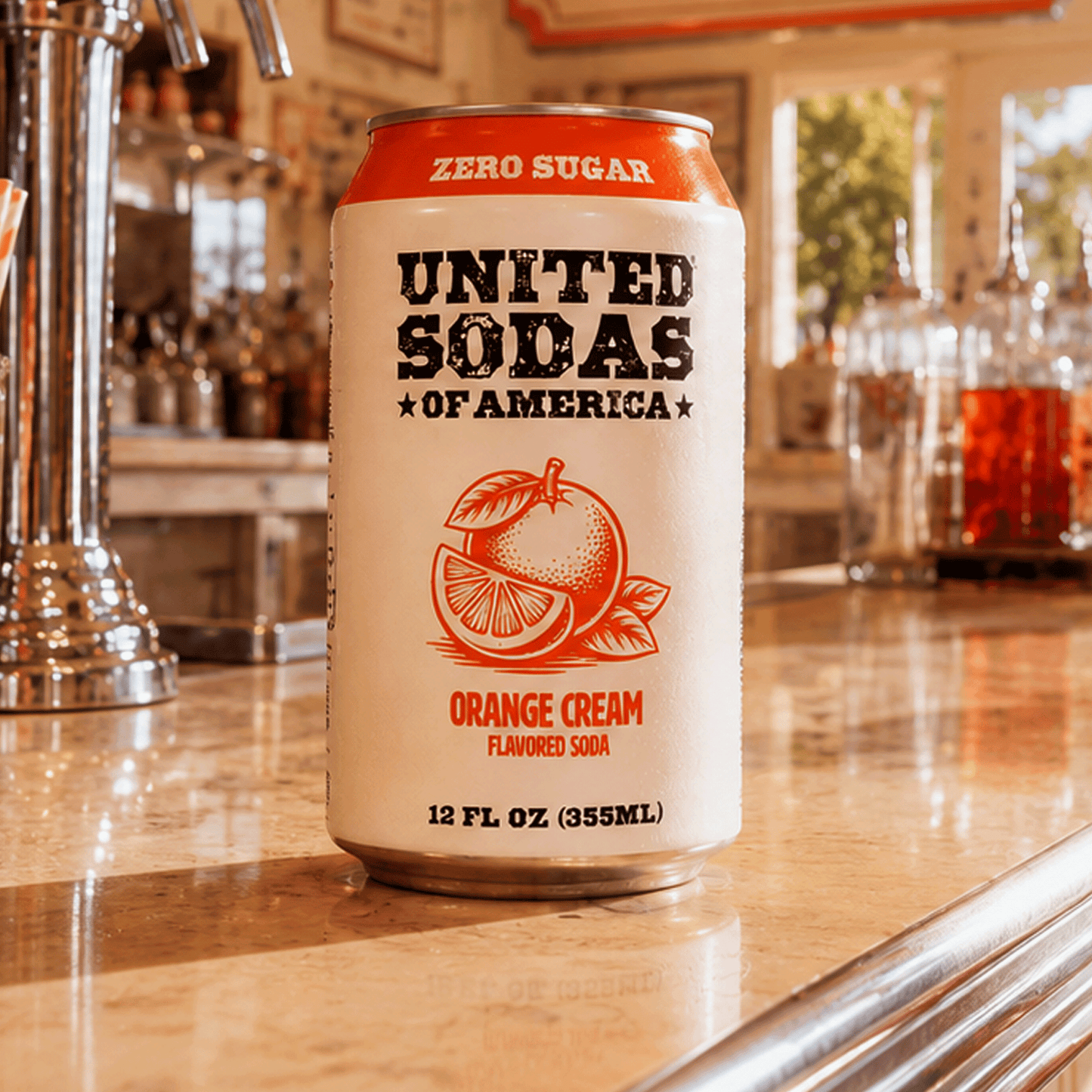 ORANGE CREAM - United Sodas of America Zero Sugar Soda – 12 oz Cans (12-Pack)