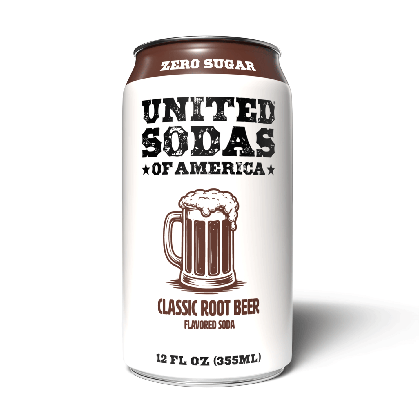 CLASSIC ROOT BEER - United Sodas of America Zero Sugar Soda – 12 oz Cans (12-Pack)