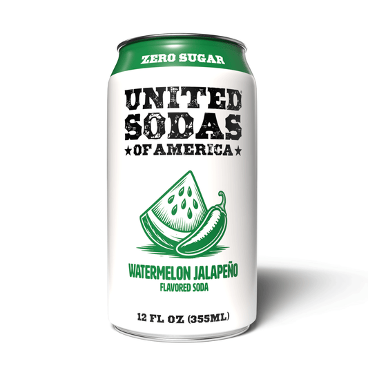 WATERMELON JALAPEÑO - United Sodas of America Zero Sugar Soda – 12 oz Cans (12-Pack)