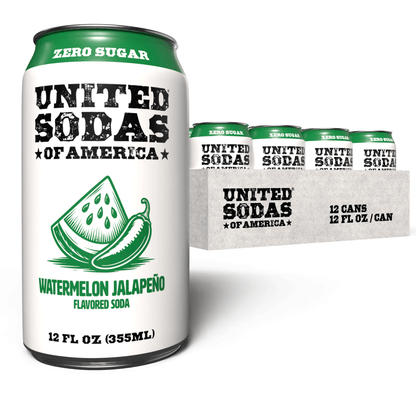 WATERMELON JALAPEÑO - United Sodas of America Zero Sugar Soda – 12 oz Cans (12-Pack)